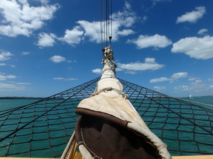 View overlooking the bowsprit.